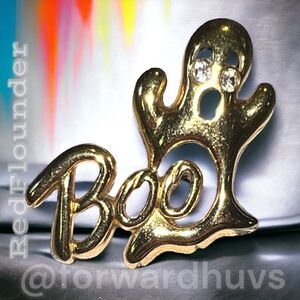Whimsical Ghostly Delight: Avon Gold Tone Boo Ghost Pin / Brooch